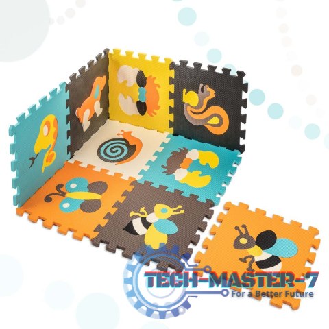 Mata edukacyjna piankowa puzzle zwierzątka kolorowa 85 x 85 cm 9 elementów Mata edukacyjna piankowa puzzle zwierzątka kolorowa 85 x 85 cm 9 elementów