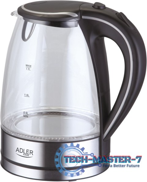 Czajnik ADLER AD 1225 (1.7L /2000W /Stalowo-czarny )