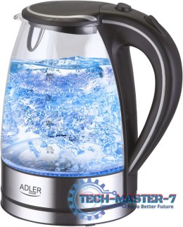 Czajnik ADLER AD 1225 (1.7L /2000W /Stalowo-czarny )