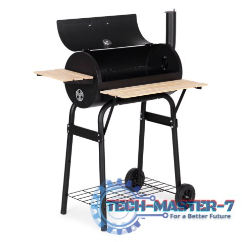 Duży grill ogrodowy z termometrem komin 3 półki koła MultiGarden MultiGarden Duży grill ogrodowy z termometrem komin 3 półki koła MultiGarden MultiGarden