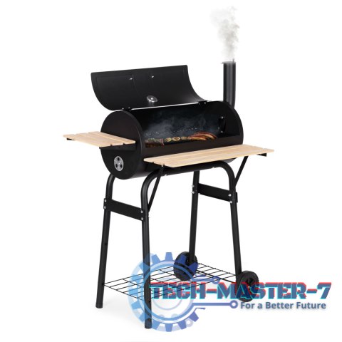Duży grill ogrodowy z termometrem komin 3 półki koła MultiGarden MultiGarden Duży grill ogrodowy z termometrem komin 3 półki koła MultiGarden MultiGarden