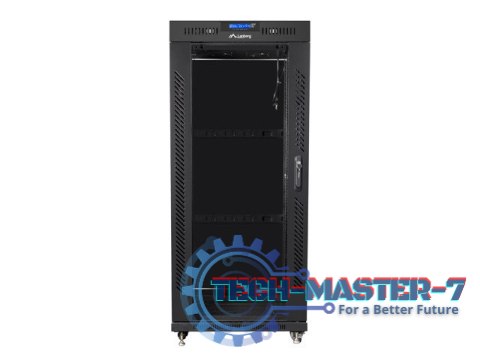 SZAFA INSTALACYJNA RACK STOJĄCA 19" 27U 800X1200 CZARNA DRZWI SZKLANE LCD LANBERG (FLAT PACK)
