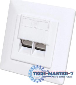 Gniazdo podtynkowe 2x RJ45 Cat6 STP białe