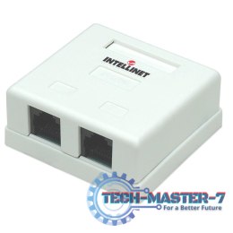 Gniazdo natynkowe 2x RJ45 Cat5e UTP beżowe