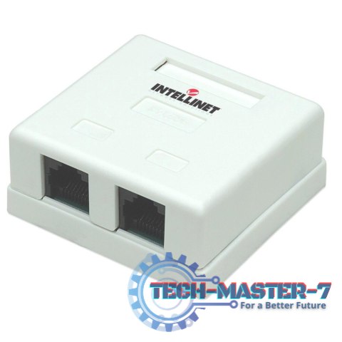 Gniazdo natynkowe 2x RJ45 Cat5e UTP beżowe Gniazdo natynkowe 2x RJ45 Cat5e UTP beżowe