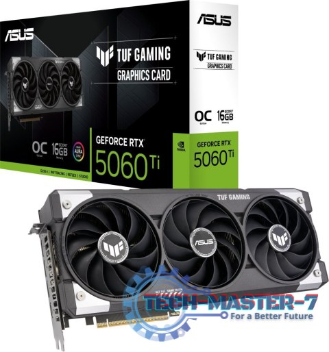Karta graficzna ASUS TUF GAMING RTX5060 TI 16GB OC (90YV0MG0-M0NA00) Karta graficzna ASUS TUF GAMING RTX5060 TI 16GB OC (90YV0MG0-M0NA00)