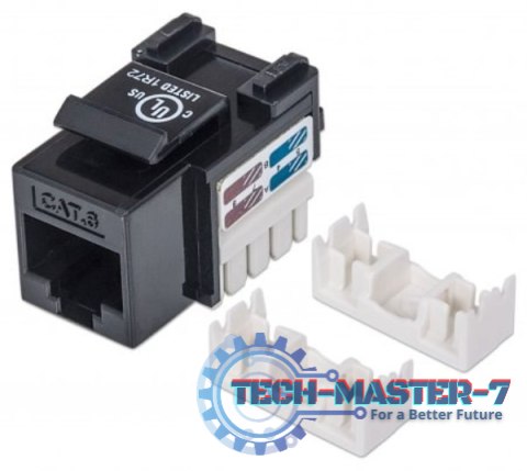 Moduł Keystone Cat6 UTP RJ45 zaciskany czarny Moduł Keystone Cat6 UTP RJ45 zaciskany czarny