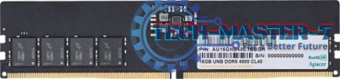 Pamięć APACER (DIMM/DDR5/16 GB/4800MHz/1.1V/40CL/SINGLE) Pamięć APACER (DIMM/DDR5/16 GB/4800MHz/1.1V/40CL/SINGLE)