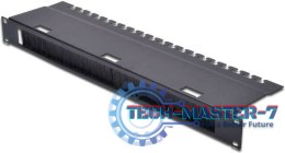 Panel zapasu kabla ze szczotką 1U S/480 G/120 czar ny (RAL 9005)
