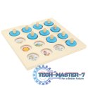 Gra planszowa memory montessori zestaw puzzle drewniane 4 karty