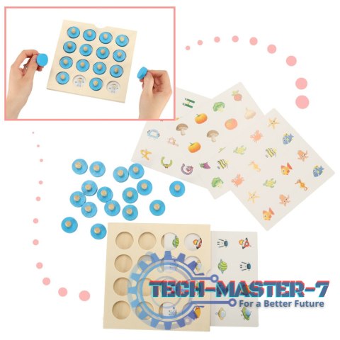 Gra planszowa memory montessori zestaw puzzle drewniane 4 karty Gra planszowa memory montessori zestaw puzzle drewniane 4 karty