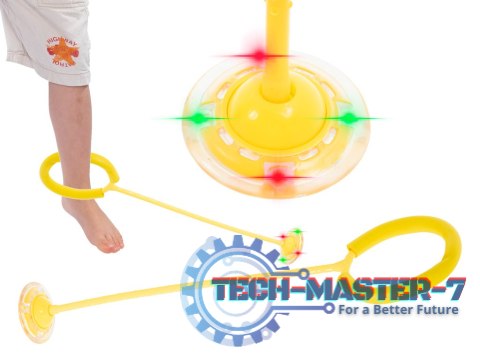 Hula hop na nogę skakanka skipper piłka świecąca migająca LED żółta
