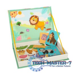 Książeczka magnetyczna układanka puzzle na magnes zwierzęta safari 47el.