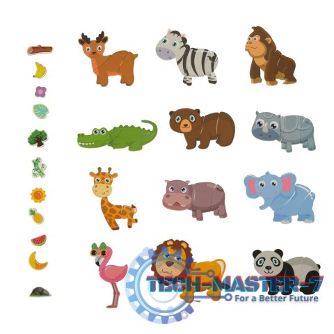 Książeczka magnetyczna układanka puzzle na magnes zwierzęta safari 47el. Książeczka magnetyczna układanka puzzle na magnes zwierzęta safari 47el.