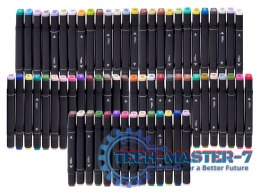 Markery dwustronne alkoholowe w etui 48 sztuk
