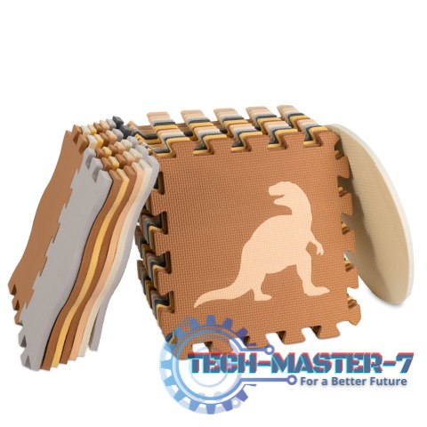 Mata edukacyjna piankowa puzzle brązowa 143 x 143 cm 36 elementów Mata edukacyjna piankowa puzzle brązowa 143 x 143 cm 36 elementów