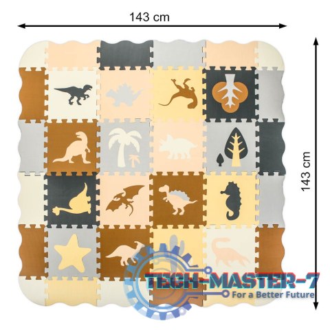 Mata edukacyjna piankowa puzzle brązowa 143 x 143 cm 36 elementów Mata edukacyjna piankowa puzzle brązowa 143 x 143 cm 36 elementów