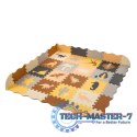 Mata edukacyjna piankowa puzzle brązowa 143 x 143 cm 36 elementów