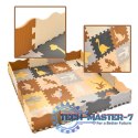 Mata edukacyjna piankowa puzzle brązowa 143 x 143 cm 36 elementów