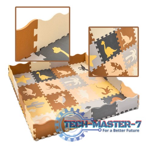 Mata edukacyjna piankowa puzzle brązowa 143 x 143 cm 36 elementów Mata edukacyjna piankowa puzzle brązowa 143 x 143 cm 36 elementów