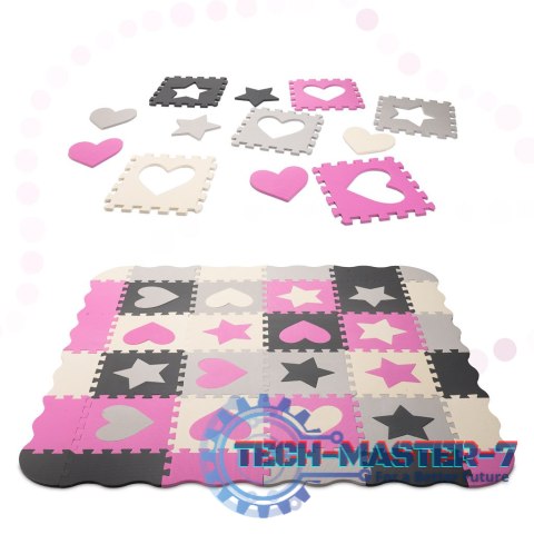 Mata edukacyjna piankowa puzzle różowa 143 x 143 cm 36 elementów Mata edukacyjna piankowa puzzle różowa 143 x 143 cm 36 elementów