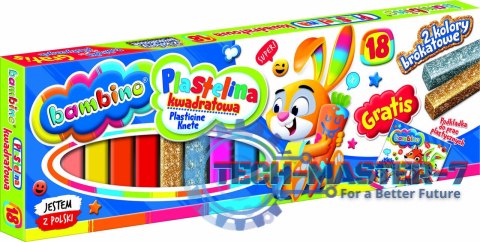 Plastelina kwadratowa Bambino 18 kolorów Plastelina kwadratowa Bambino 18 kolorów