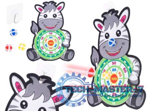 Tarcza Dart z rzutkami piłkami na rzep celowanie rzut do celu zebra