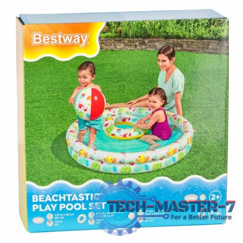 Basen dmuchany ogrodowy 3w1 dla dzieci kółko piłka BESTWAY 51124 122cm Basen dmuchany ogrodowy 3w1 dla dzieci kółko piłka BESTWAY 51124 122cm