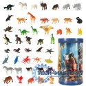 Figurki zwierzęta morskie dzikie zagrodowe dinozaury zestaw mix 48sztuk