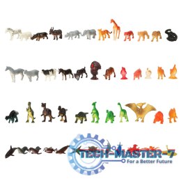 Figurki zwierzęta morskie dzikie zagrodowe dinozaury zestaw mix 48sztuk