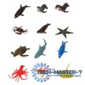 Figurki zwierzęta morskie dzikie zagrodowe dinozaury zestaw mix 48sztuk