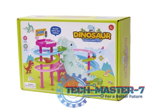 Tor zjeżdżalnia wyścig dinozaurów tor dinozaur ruchome schody światła dźwięk Tor zjeżdżalnia wyścig dinozaurów tor dinozaur ruchome schody światła dźwięk