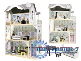 Domek dla lalek drewniany MDF mebelki 122cm XXL LED