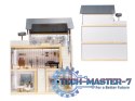 Domek dla lalek drewniany MDF mebelki 78cm czarny LED