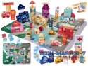Klocki drewniane edukacyjne miasto puzzle 100el.