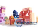 Klocki drewniane edukacyjne miasto puzzle 100el.