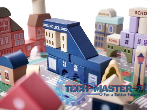Klocki drewniane edukacyjne miasto puzzle 135el. Klocki drewniane edukacyjne miasto puzzle 135el.