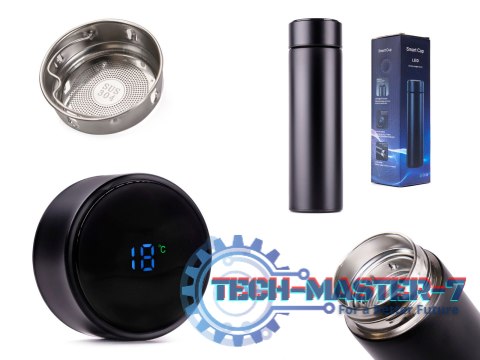Kubek bidon termiczny termos smart LED 500ml czarny Kubek bidon termiczny termos smart LED 500ml czarny