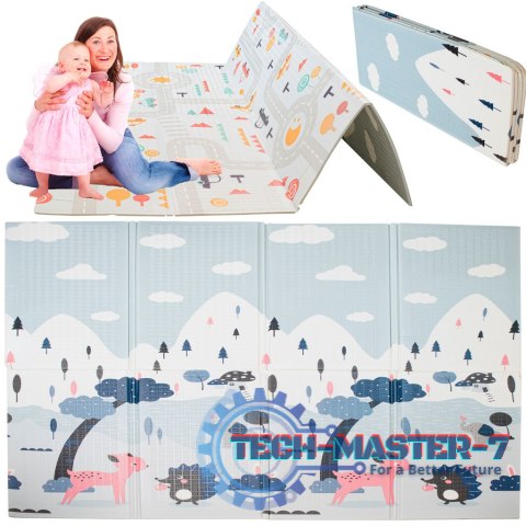 Mata edukacyjna piankowa dwustronna składana ulica las 177 x 158 cm Mata edukacyjna piankowa dwustronna składana ulica las 177 x 158 cm