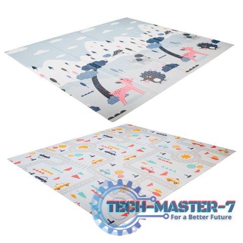 Mata edukacyjna piankowa dwustronna składana ulica las 177 x 158 cm Mata edukacyjna piankowa dwustronna składana ulica las 177 x 158 cm