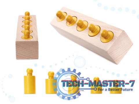 Odważniki cylindry drewniane gra układanka montessori kolorowe Odważniki cylindry drewniane gra układanka montessori kolorowe