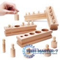 Odważniki cylindry drewniane sorter montessori