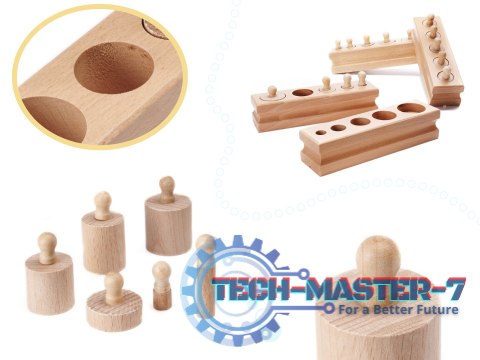 Odważniki cylindry drewniane sorter montessori Odważniki cylindry drewniane sorter montessori