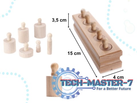 Odważniki cylindry drewniane sorter montessori Odważniki cylindry drewniane sorter montessori