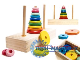 Piramida drewniana z podstawą wieża sorter