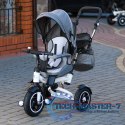 Rowerek Trójkołowy Trike Fix 3w1 z daszkiem obracany regulowany spacerówka prowadnik pasy V3 szary