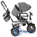 Rowerek Trójkołowy Trike Fix 3w1 z daszkiem obracany regulowany spacerówka prowadnik pasy V3 szary