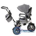 Rowerek Trójkołowy Trike Fix 3w1 z daszkiem obracany regulowany spacerówka prowadnik pasy V3 szary