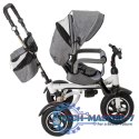 Rowerek Trójkołowy Trike Fix 3w1 z daszkiem obracany regulowany spacerówka prowadnik pasy V3 szary