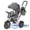 Rowerek Trójkołowy Trike Fix 3w1 z daszkiem obracany regulowany spacerówka prowadnik pasy V3 szary